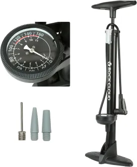 ROCK CLOUD Bike Floor Pump with Gauge 160 psi Bicycle Pump Presta and Schrader Valve for Tire Road Bike MTB Basketball Football etc.
