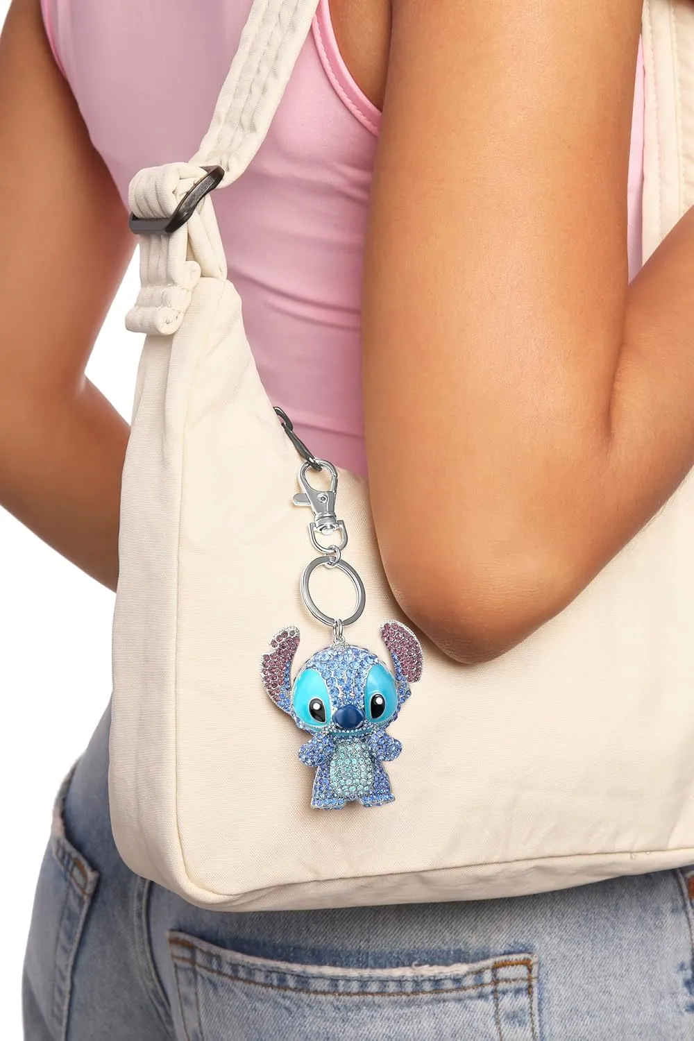SALLY ROSE Multicolored Crystal Cute Keychain Officially Licensed Characters, Pendant Charm Keychains with Lobster Clip