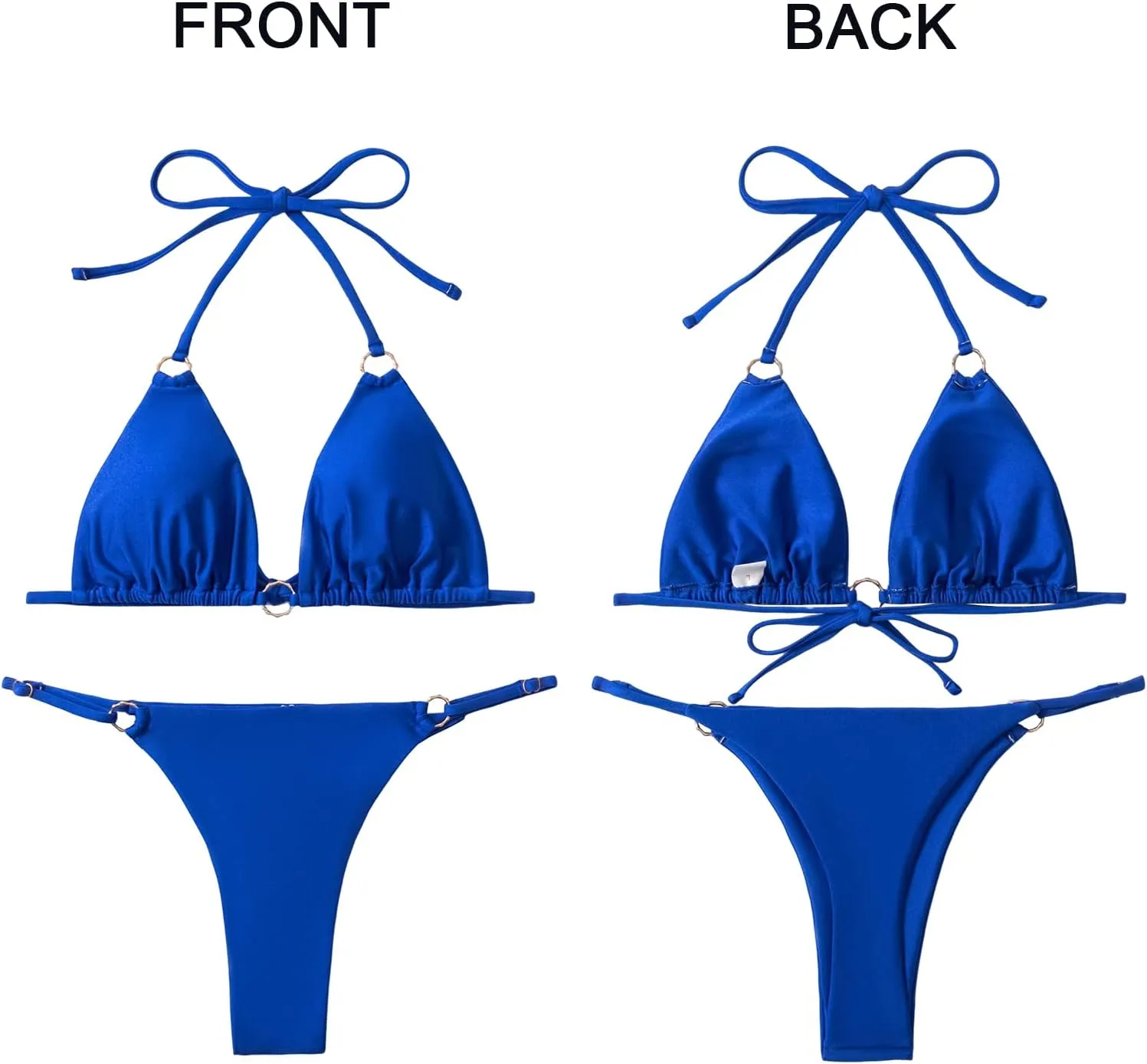 Sexy Bikinis for Women 2 Piece Bikini Spaghetti Strap Swimsuits Solid Color Bathing Swimwear Triangle Bathing Suit