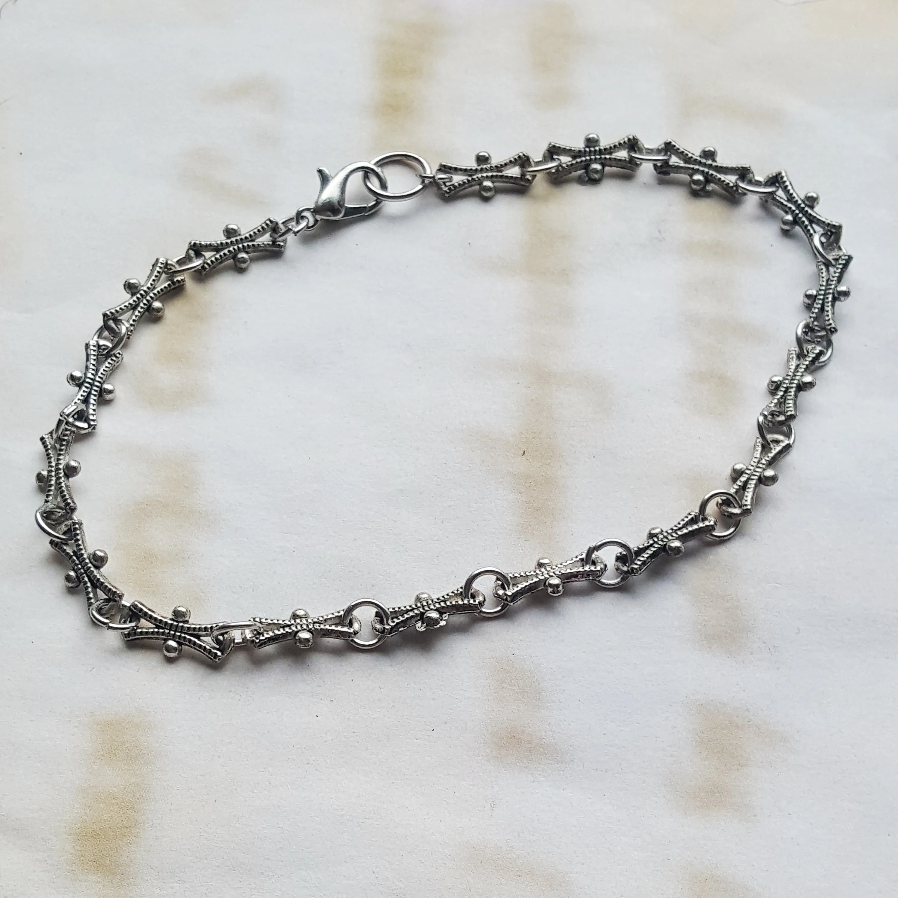 Silver Link Anklet Ren Faire Handmade Jewelry Vacation Jewelry