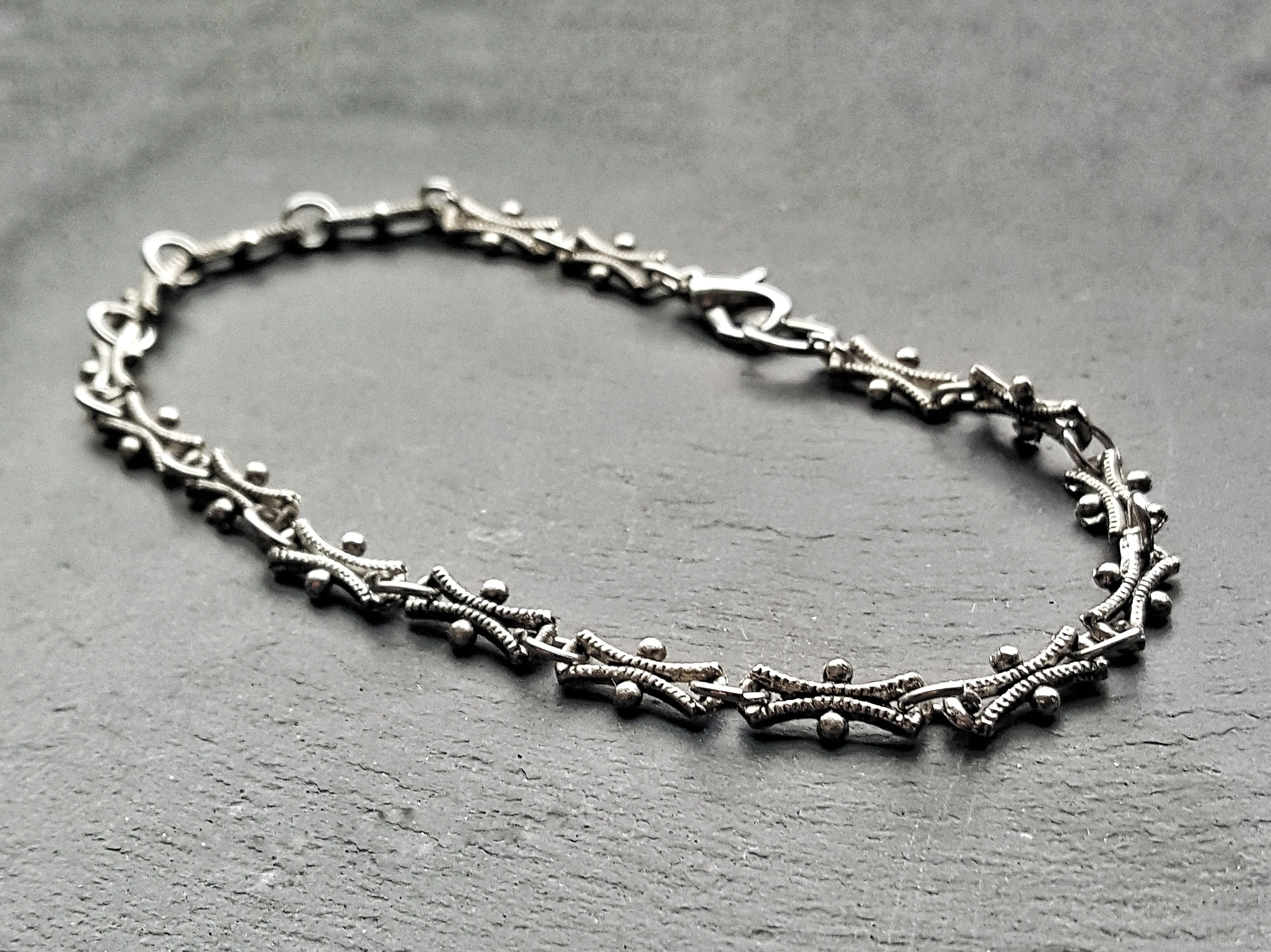 Silver Link Anklet Ren Faire Handmade Jewelry Vacation Jewelry