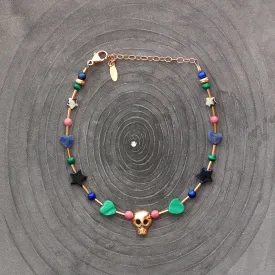 Skull Gemstone Beaded Bracelet
