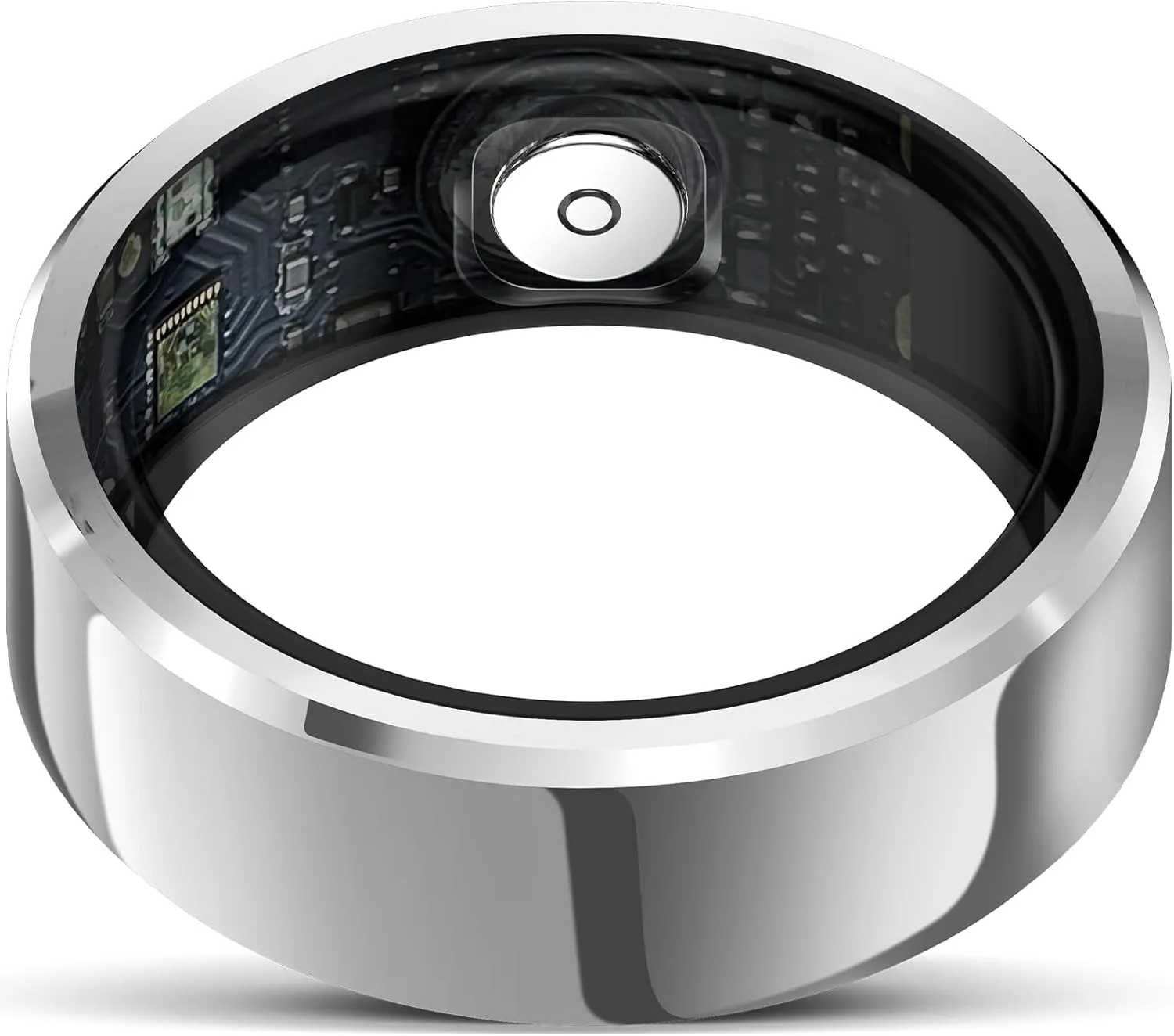 Smart Ring with Air Gesture Control, Health Tracker, 7-Day Battery, IPX8 Waterproof, Heart Rate & Sleep Monitor - Stylish Fitness Ring for Men & Women, Compatible with iOS/Android, Size 9, Silver