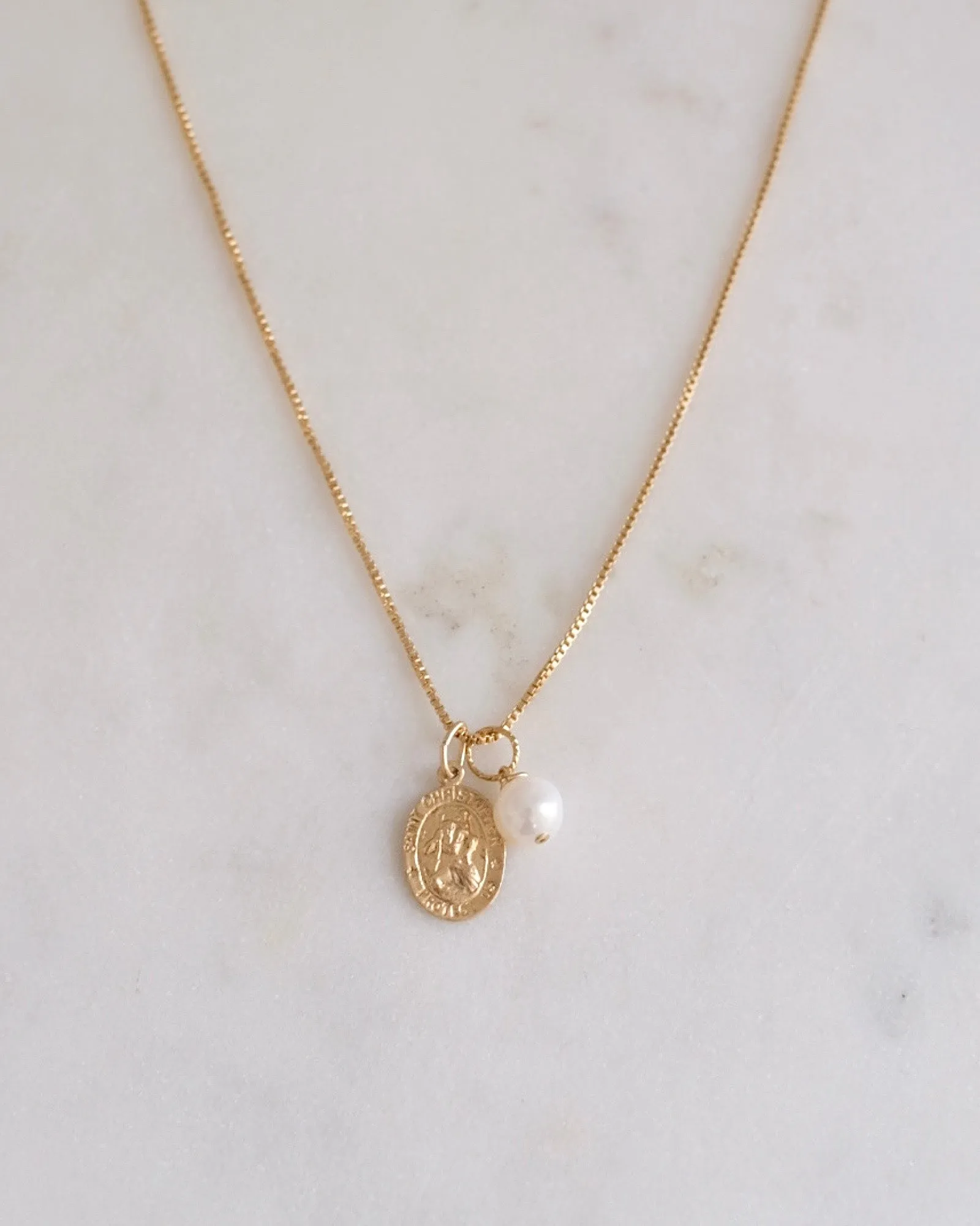 St Christopher with Pearl Necklace