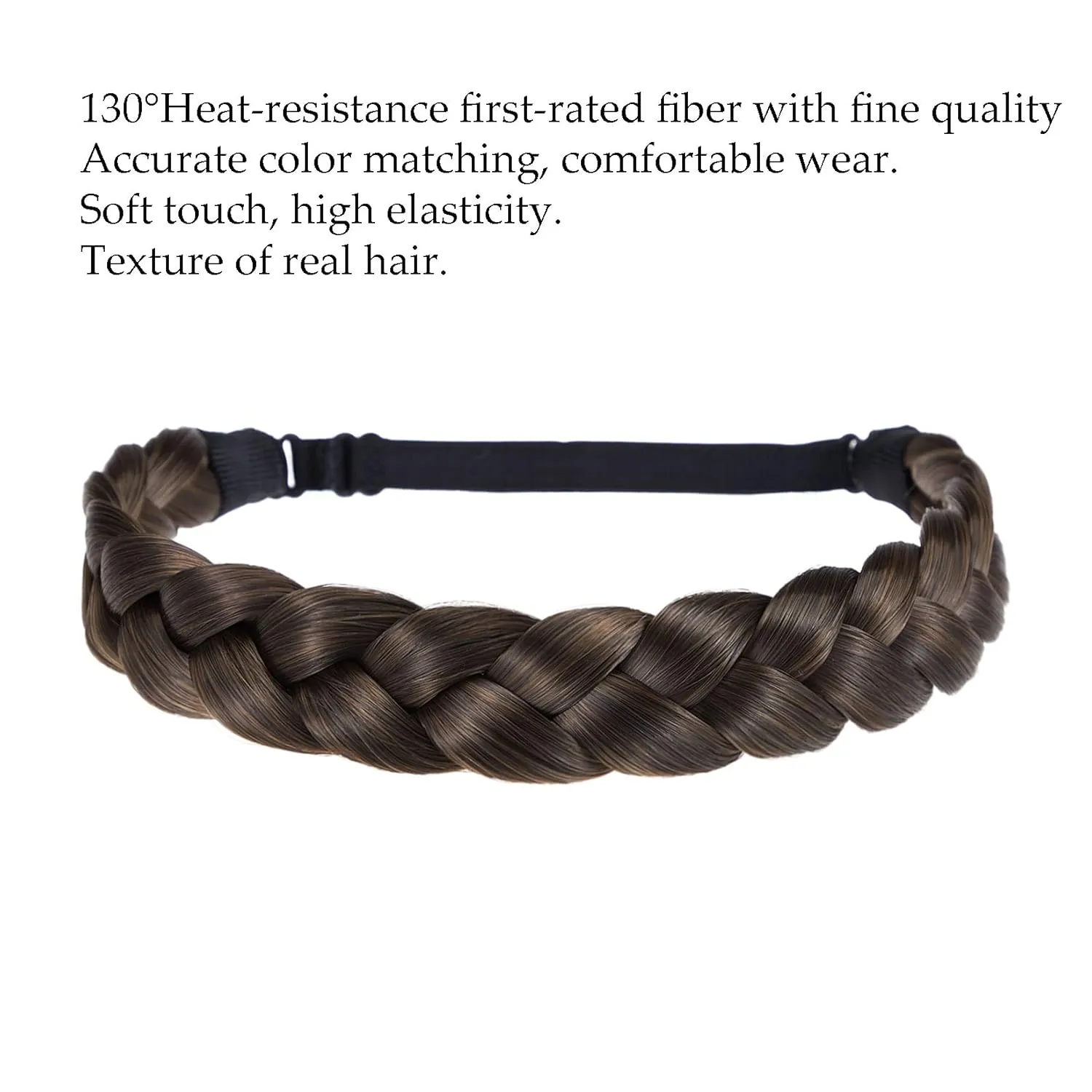 TOECWEGR Braid Headband 3 Strands Synthetic Braided Headbands Stretch Plaited Hairpiece Fashion Girl Costume Hair Accessories