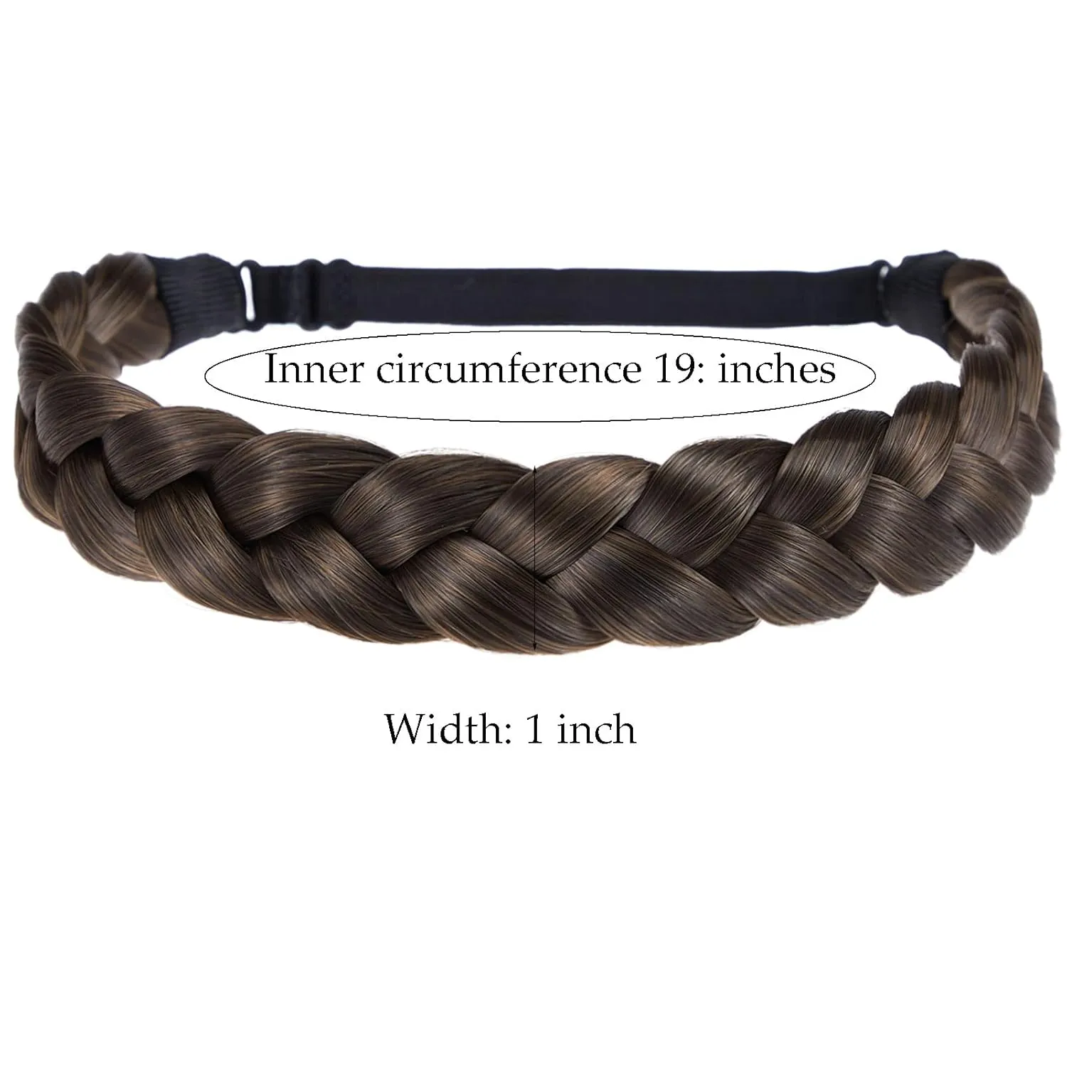 TOECWEGR Braid Headband 3 Strands Synthetic Braided Headbands Stretch Plaited Hairpiece Fashion Girl Costume Hair Accessories