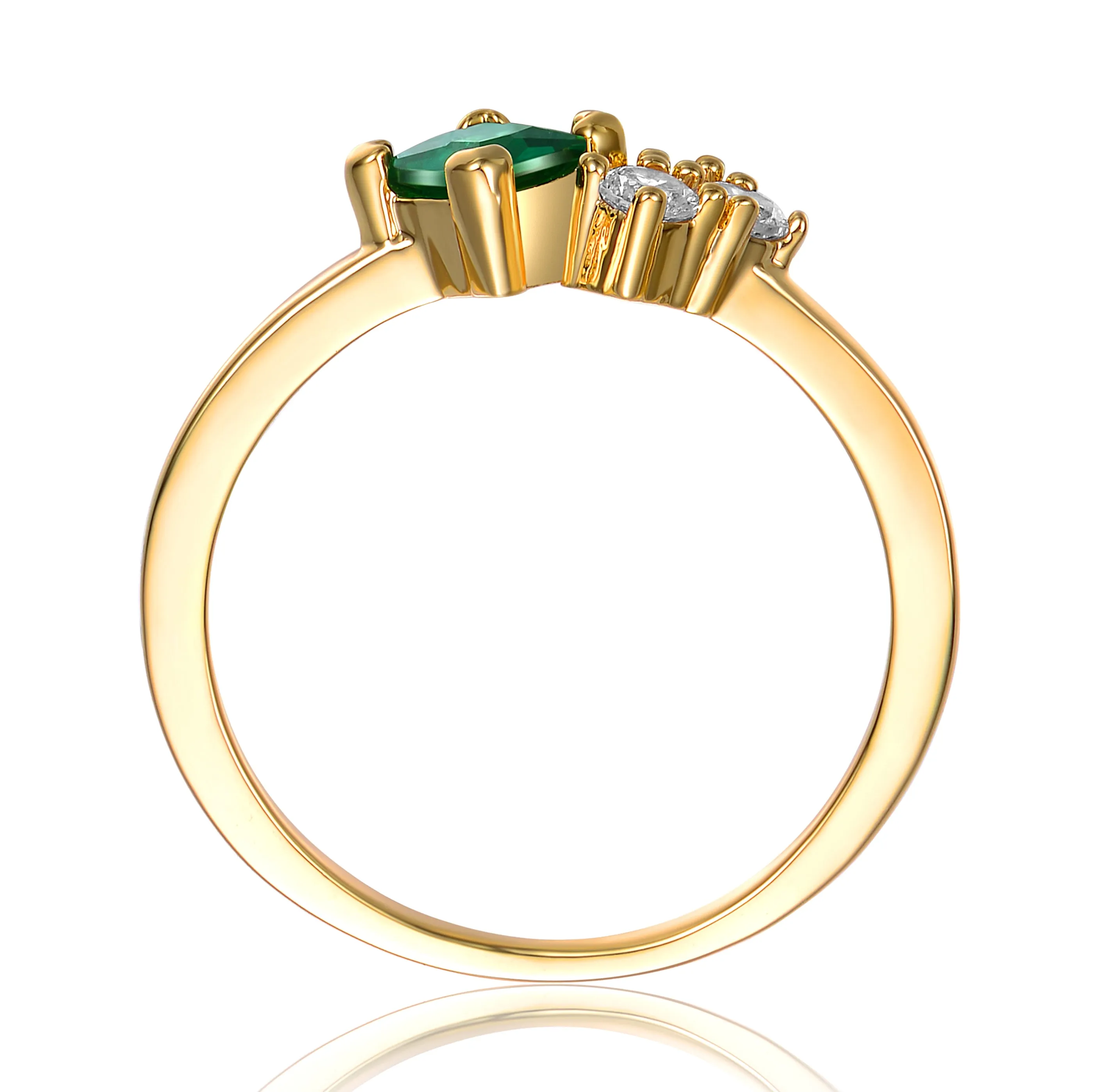 Toi Et Moi Lab Created Moissanite Green Cluster Ring
