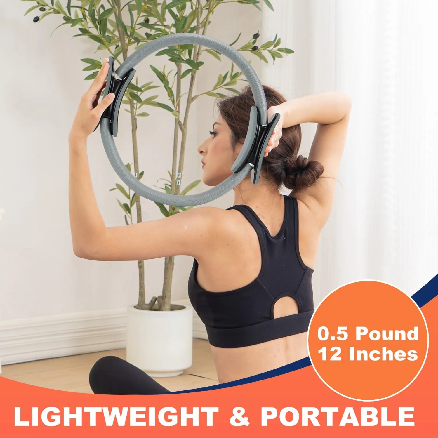 Tsikavo Pilates Ring, Pilates Ring Circle and Ball Set, 12 Inch Magic Circle Pilates Ring,9 Inch Small Exercise Ball,Resistance Bands Set, Home Pilates Equipment for Women