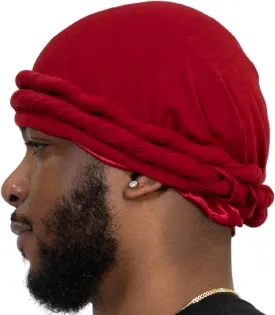 Veeta Superior Halo Turban Silk Satin Lined Head Wrap, Pre-Tied Turban for Men & Women, Turban Durag Wave Cap