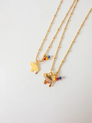 Venezuelan mini map necklace with crystals