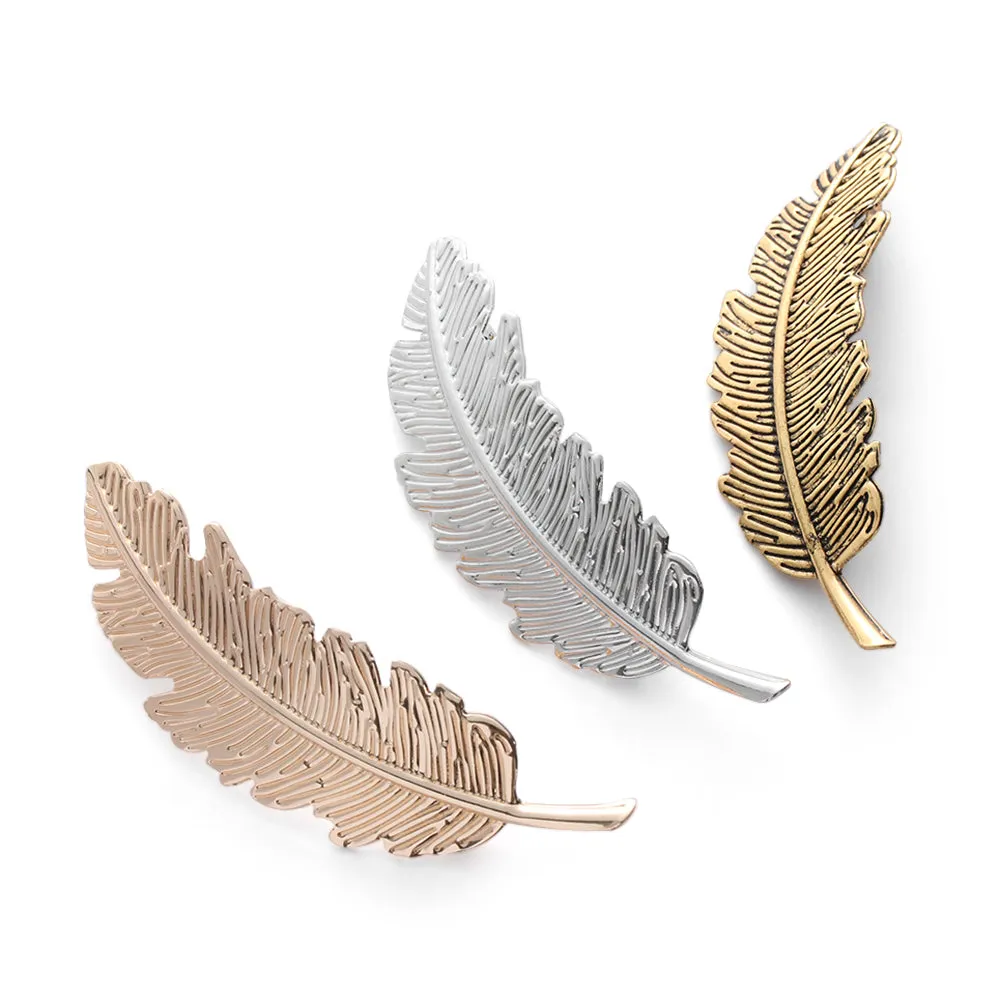 VenusFox Leaf Feather Metal Geometry Hair Clip Hairpin