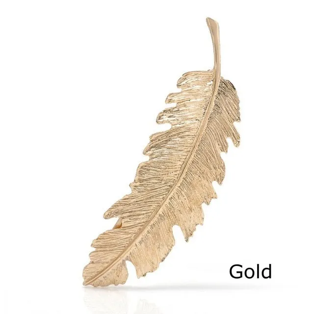VenusFox Leaf Feather Metal Geometry Hair Clip Hairpin
