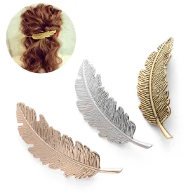 VenusFox Leaf Feather Metal Geometry Hair Clip Hairpin